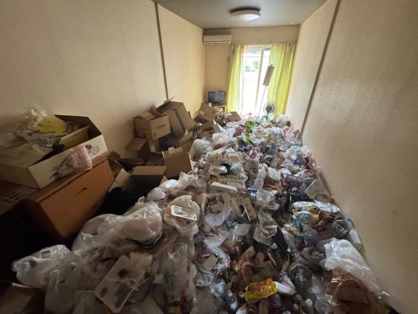 千葉県松戸市 ゴミだらけでフローリングが見えないワンルーム