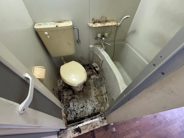 神奈川県川崎市幸区のゴミを処分すると、下は黒カビだらけになっていたユニットバス